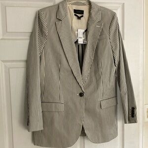 NWT JCREW Allie striped blazer sz 12 blue / off white